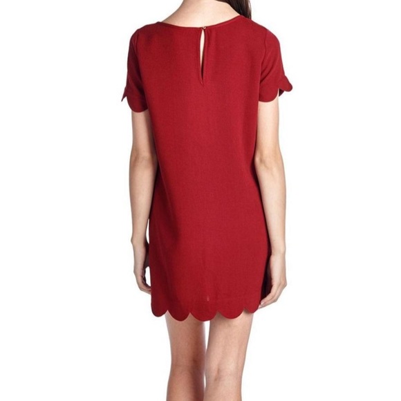 Red scallop Shift dress - Picture 7 of 7